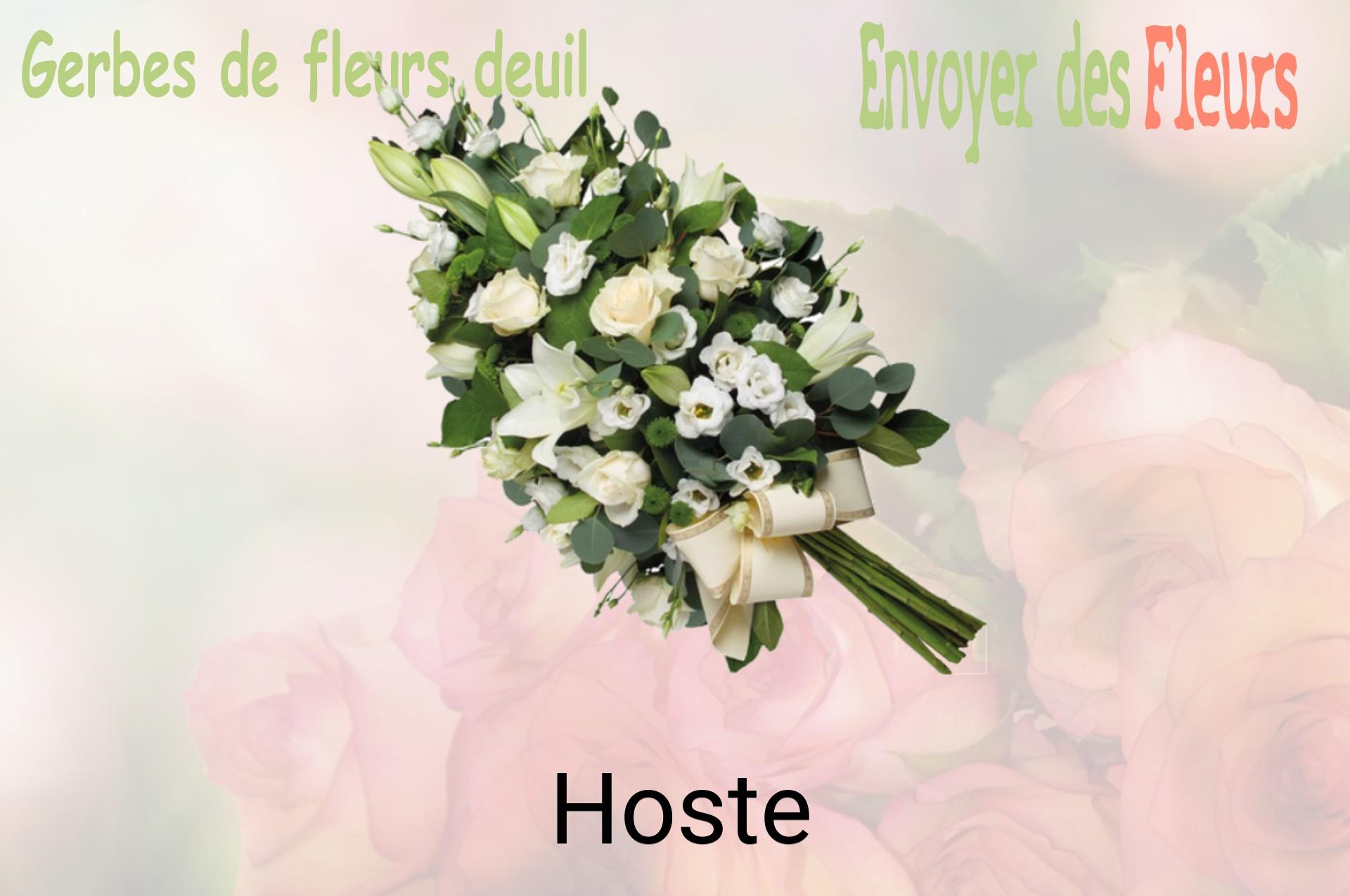 Gerbe de fleurs de deuil livrée à Hoste